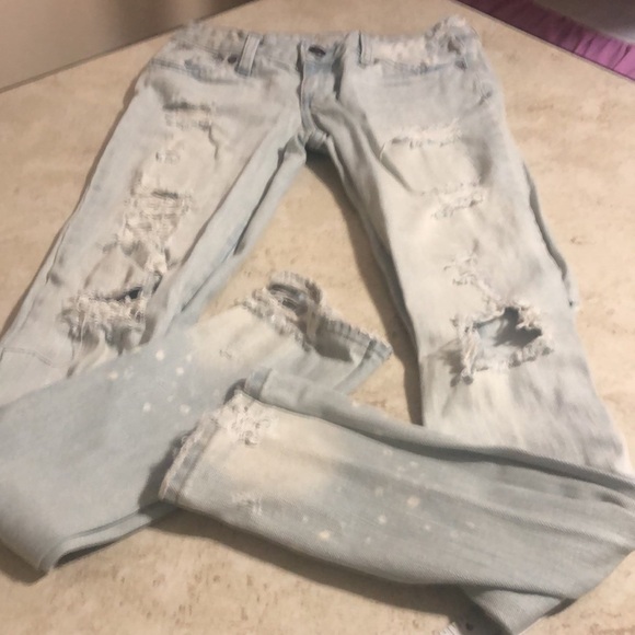 Decree Distressed Skinny Jeans size 3 light Blue - Picture 10 of 16